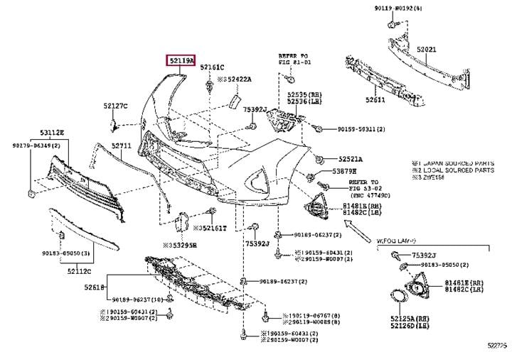 521190Z925 Toyota Front bumper