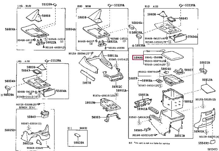 5890560081B0 Toyota Arm rest