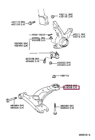 Toyota 48069-32080 Control Arm-/Trailing Arm Bush 4806932080