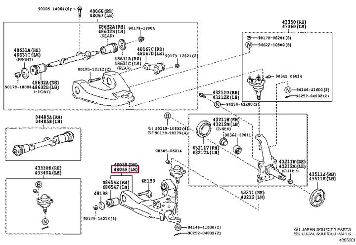 Toyota 48069-35090 Track Control Arm 4806935090