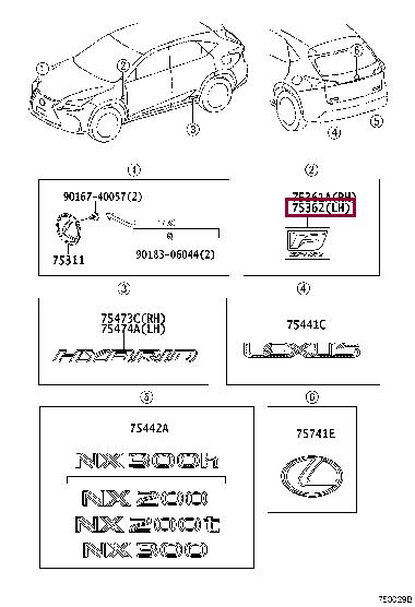 7536278010 Toyota Emblem