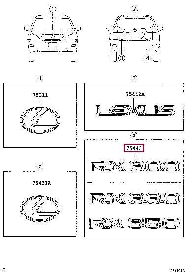 7544348040 Toyota Emblem
