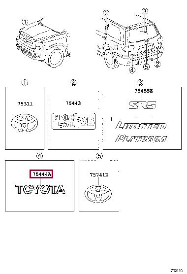 754440C020 Toyota Emblem