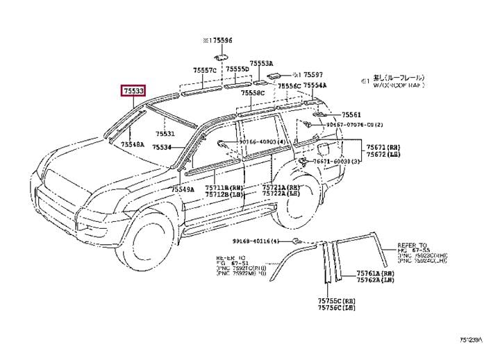7553360041 Toyota Auto part