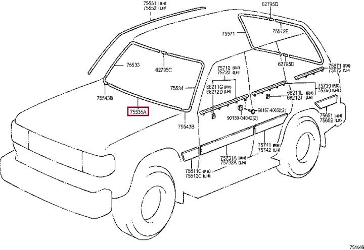 7553560010 Toyota Molding