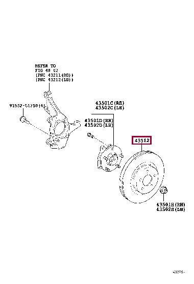 Front vented brake disc Toyota 43512-42100