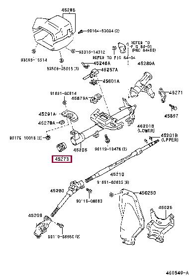 Steering column shaft bushing Toyota 45273-38010