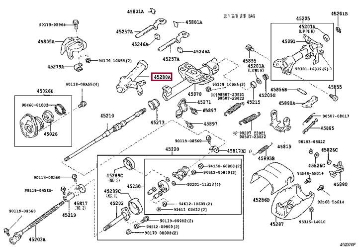 4528060580 Toyota Bracket assy, steering column, upper