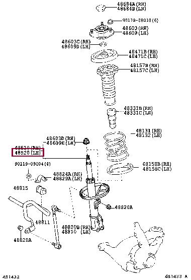 Shock absorbers Toyota Verso: 4852080003 Toyota Shock absorber assy
