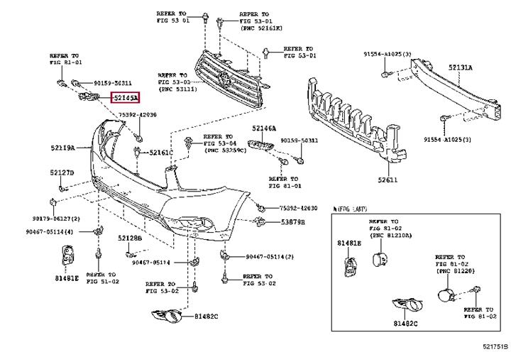 5214548030 Toyota Bracket bumper