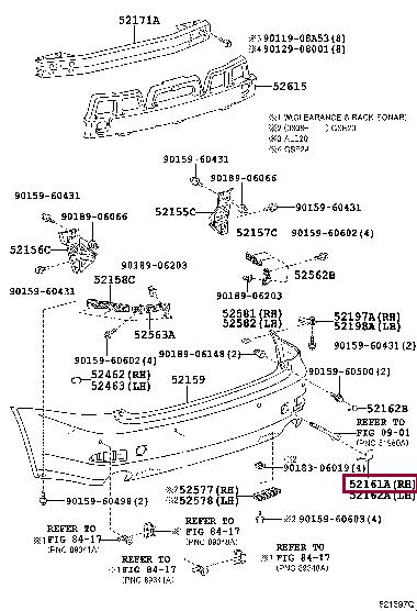 5216153904 Toyota Front bumper grille (plug) right