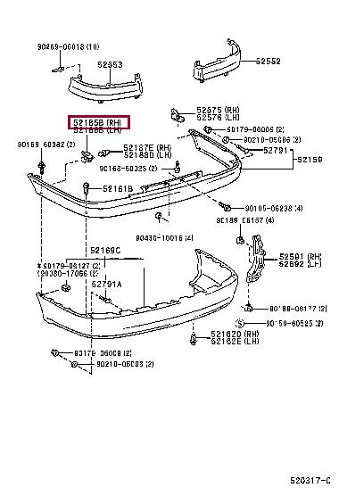 5218505010 Toyota Bracket bumper