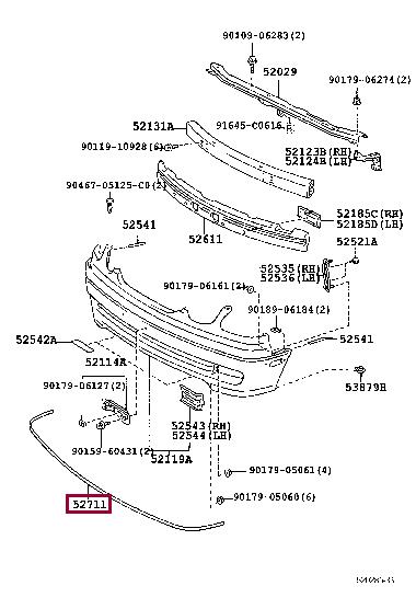 5275130110 Toyota Moulding bumper