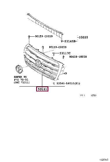 5310160890 Toyota Grille radiator