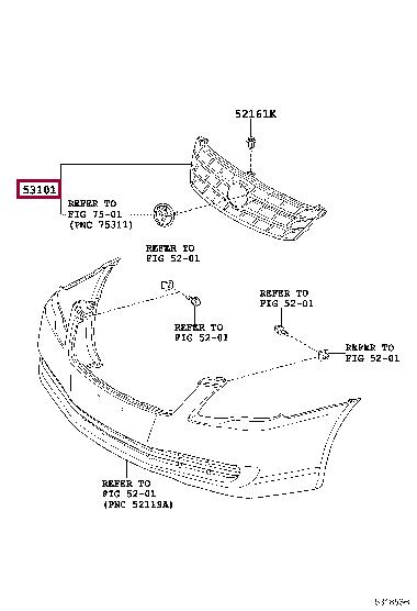 53101AC030B0 Toyota Grille radiator