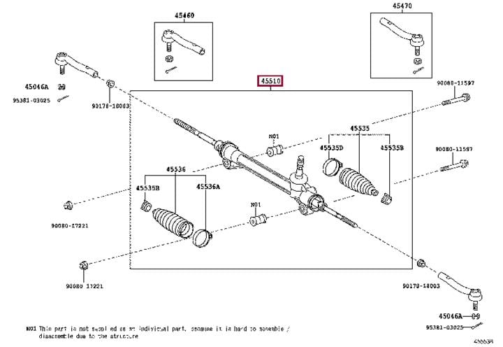 4551008020 Toyota Steering rack