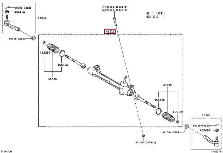4551052191 Toyota Steering rack