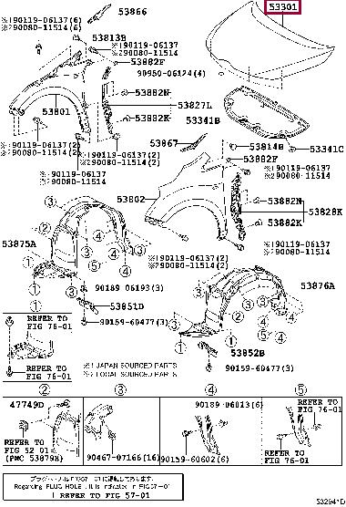 533010F020 Toyota Hood