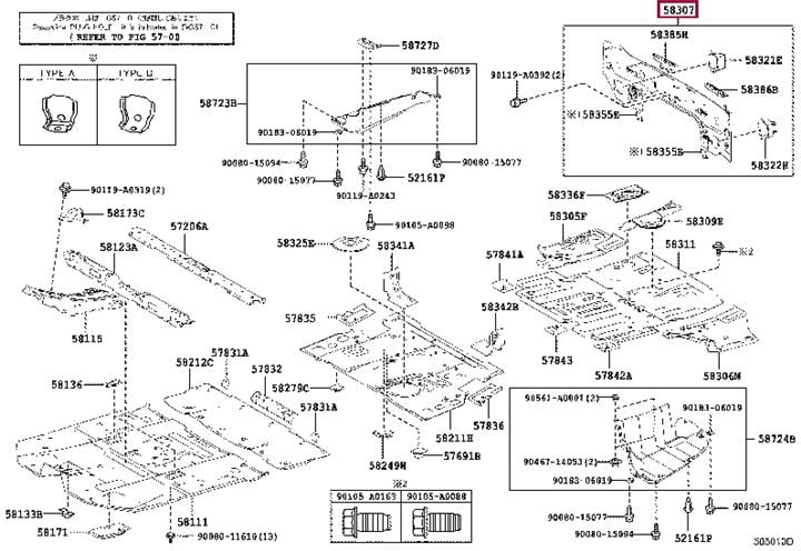583070E050 Toyota Rear panel