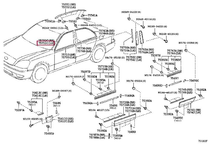 7575250010 Toyota Molding