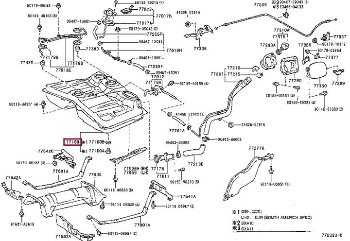 Toyota 77001-42900 Auto part 7700142900