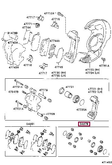 Toyota 04479-20140 Repair Kit, brake caliper 0447920140