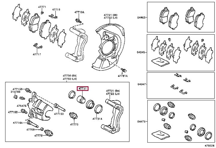 Toyota 4773106040 Brake caliper piston 4773106040