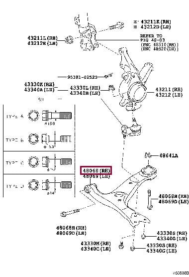 Toyota 48068-02300 Track Control Arm 4806802300