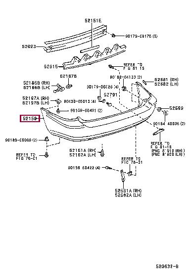 5215948902 Toyota Bumper rear