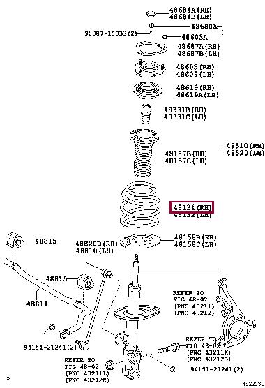 Toyota 48131-42582 Suspension spring front 4813142582