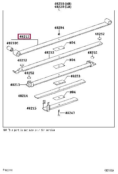 482110K251 Toyota Leaf spring