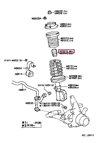 Toyota 48331-06010 Rubber buffer, suspension 4833106010