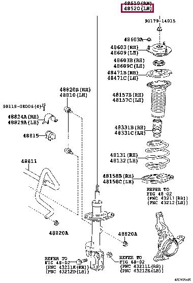 4852080372 Toyota Front Left Suspension Shock Absorber