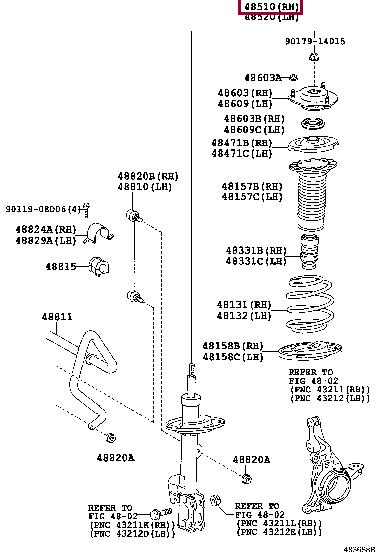 4851080582 Toyota Front Right Suspension Shock Absorber