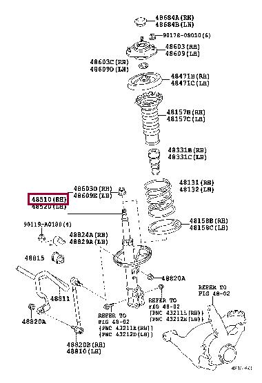 Toyota 48510-A9210 Front Right Suspension Shock Absorber 48510A9210