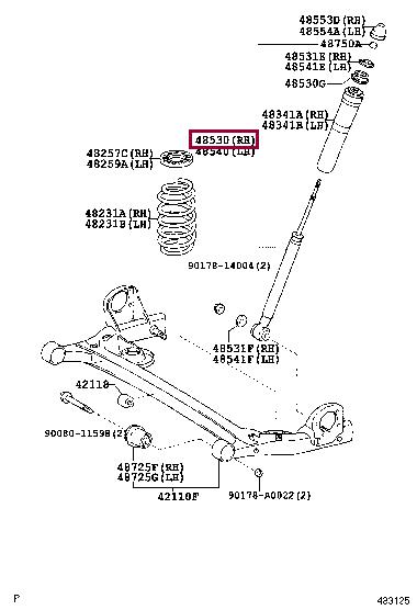 4853109A80 Toyota Rear Right Shock Absorber