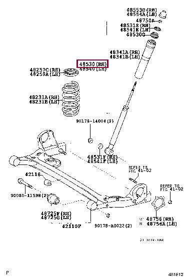 Toyota 48531-A9050 Rear Right Shock Absorber 48531A9050