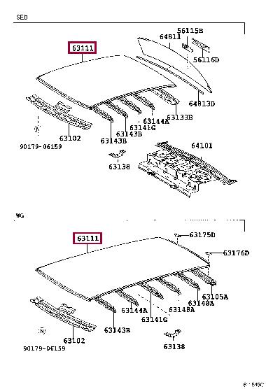6311102190 Toyota Roof