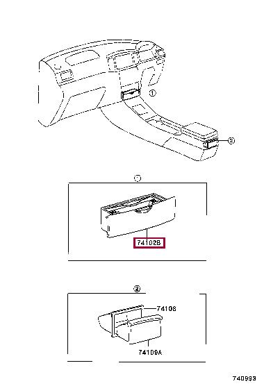7410212390B0 Toyota Ashtray