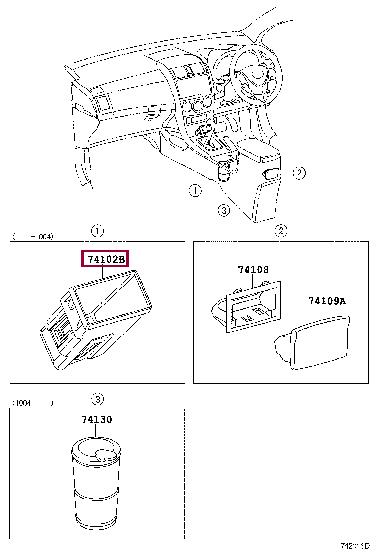7410212410 Toyota Ashtray