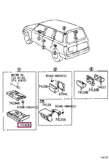 7410260080 Toyota Ashtray