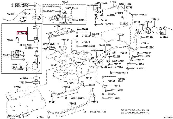 770240E080 Toyota Fuel pump