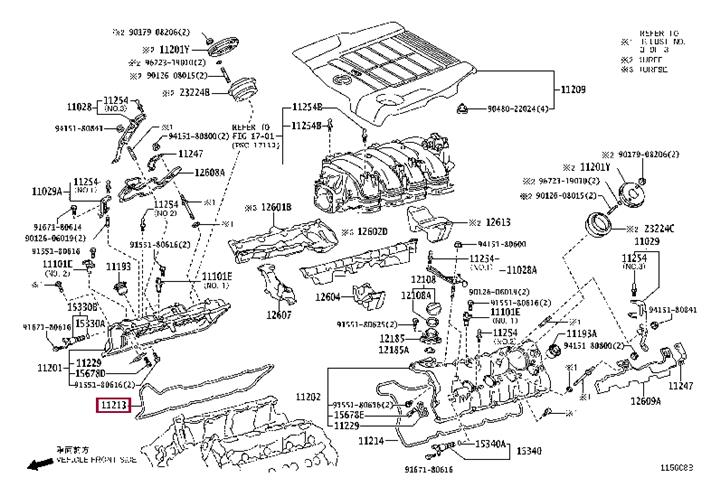 Valve gasket Lexus LS: 1121338030 Toyota Rocker cover gasket