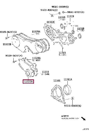 1132120030 Toyota Timing Belt Cover