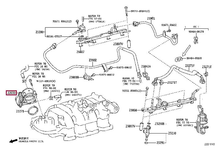 2203038041 Toyota Throttle valve carburetor