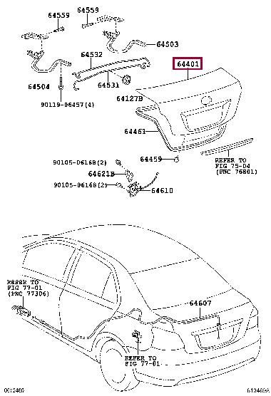6440152160 Toyota Lid trunk