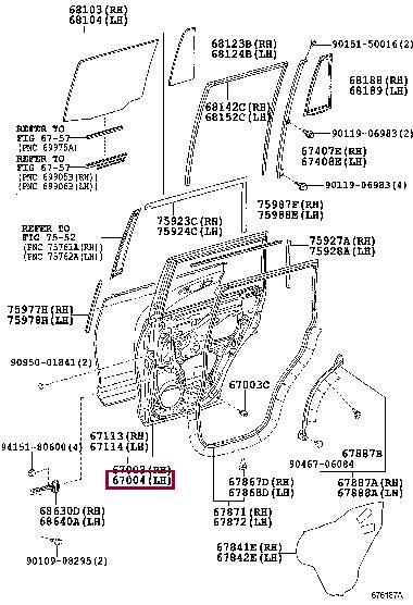 6700460470 Toyota Door rear left