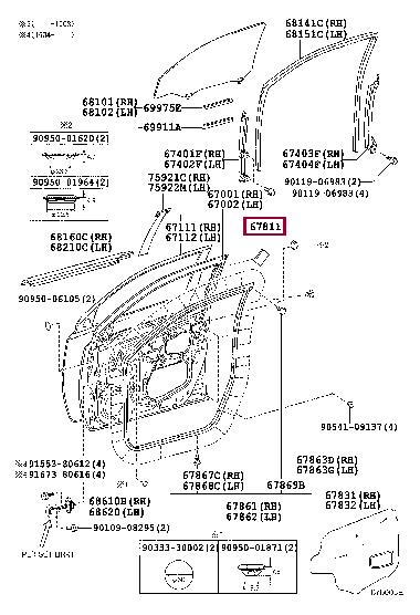 6781133040 Toyota Door seal