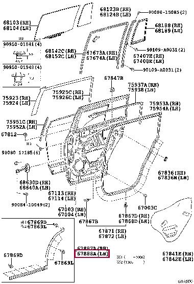 6788848020 Toyota Door seal