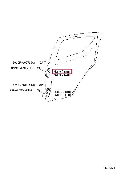 687500H010 Toyota Door hinge